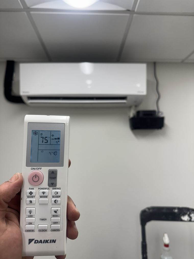 Daikin ductless mini-split indoor unit installed in an office